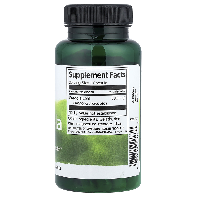 Swanson Vitamins, гравиола, 530 мг, 60 капсул