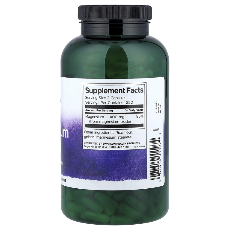 Swanson Vitamins, Оксид магния, 200 мг, 500 капсул
