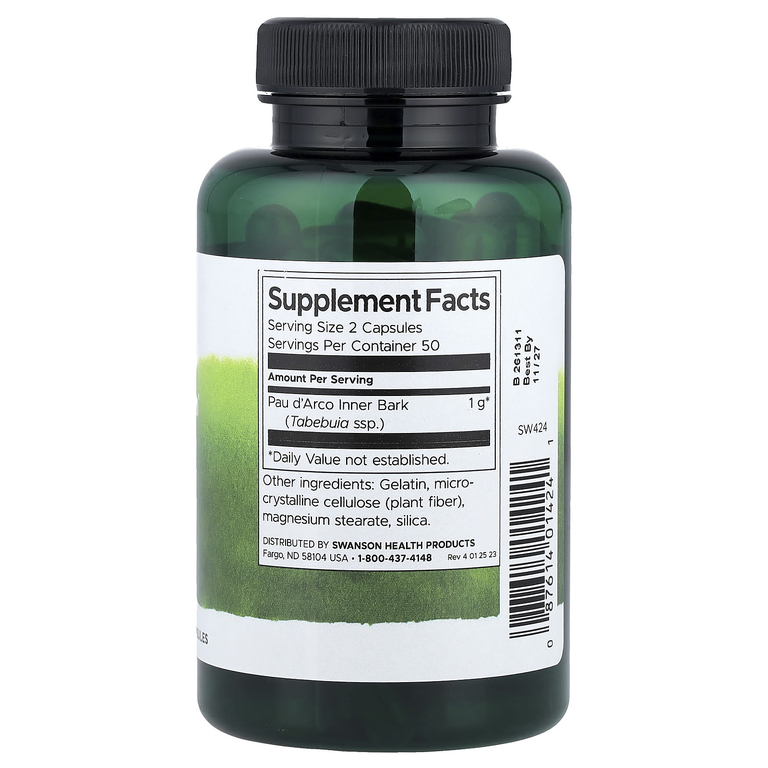 Swanson Vitamins, Full Spectrum®, кора муравьиного дерева, 500 мг, 100 капсул