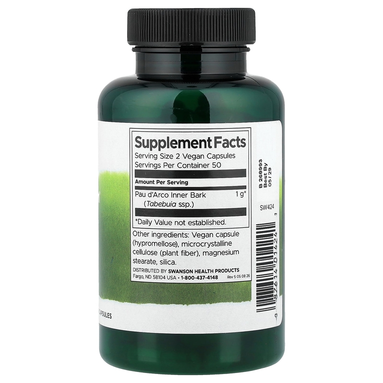 Swanson Vitamins, Full Spectrum®, кора муравьиного дерева, 500 мг, 100 веганских капсул