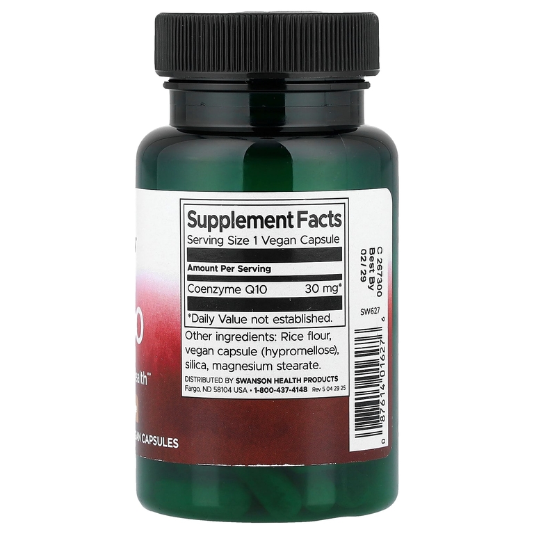 Swanson Vitamins, коэнзим Q10, 30 мг, 60 веганских капсул