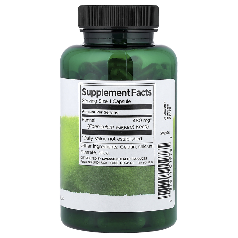 Swanson Vitamins, Full Spectrum® семена фенхеля, 480 мг, 100 капсул