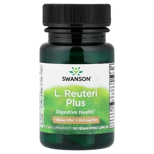 Swanson Vitamins, L. Reuteri Plus, лактобактерии реутери, 30 веганских капсул EMBO Caps® AP