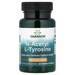 Swanson Vitamins, N-ацетил L-тирозин, 350 мг, 60 веганских капсул