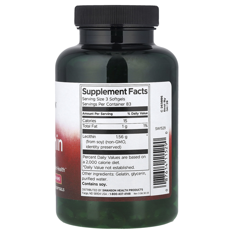 Swanson Vitamins, Лецитин, 520 мг, 250 мягких таблеток