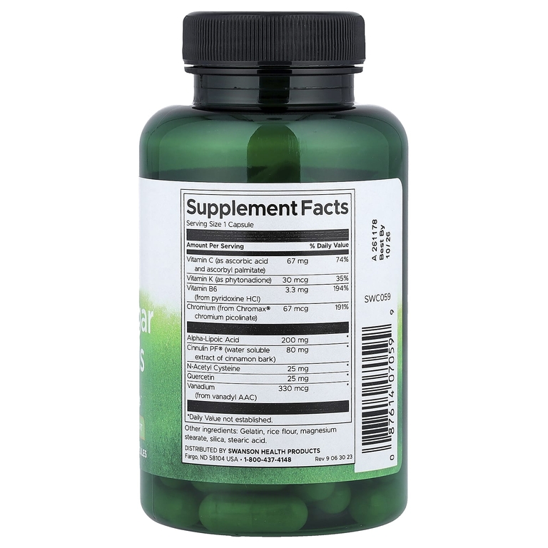 Swanson Vitamins, добавка для контроля сахара в крови, 90 капсул