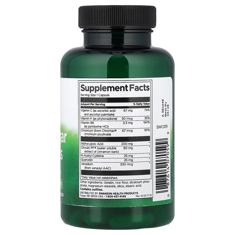 Swanson Vitamins, добавка для контроля сахара в крови, 90 капсул