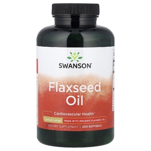 Swanson Vitamins, Льняное масло, 1 г, 200 капсул