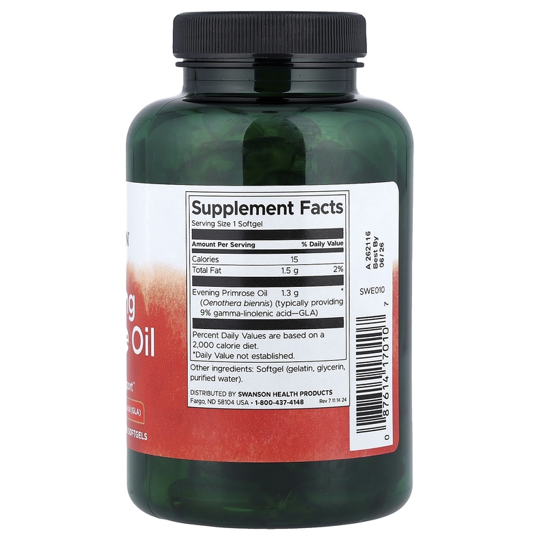 Swanson Vitamins, Масло примулы вечерней, 104 мг, 100 капсул