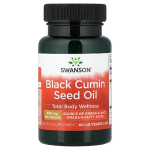 Swanson Vitamins, масло из семян черного тмина, 60 жидк. растительных капсул