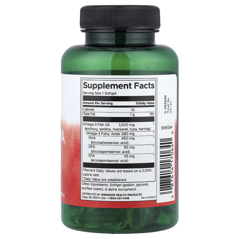 Swanson Vitamins, Рыбий жир Super DPA, 1000 мг, 60 мягких таблеток