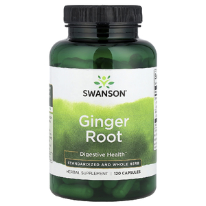 Swanson Vitamins, Корень имбиря, стандартизированная цельная трава, 120 капсул
