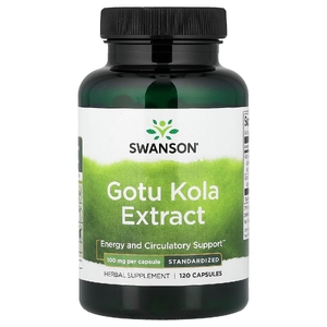 Swanson Vitamins, готу колы, стандартизованный экстракт готу колы, 100 мг, 120 капсул