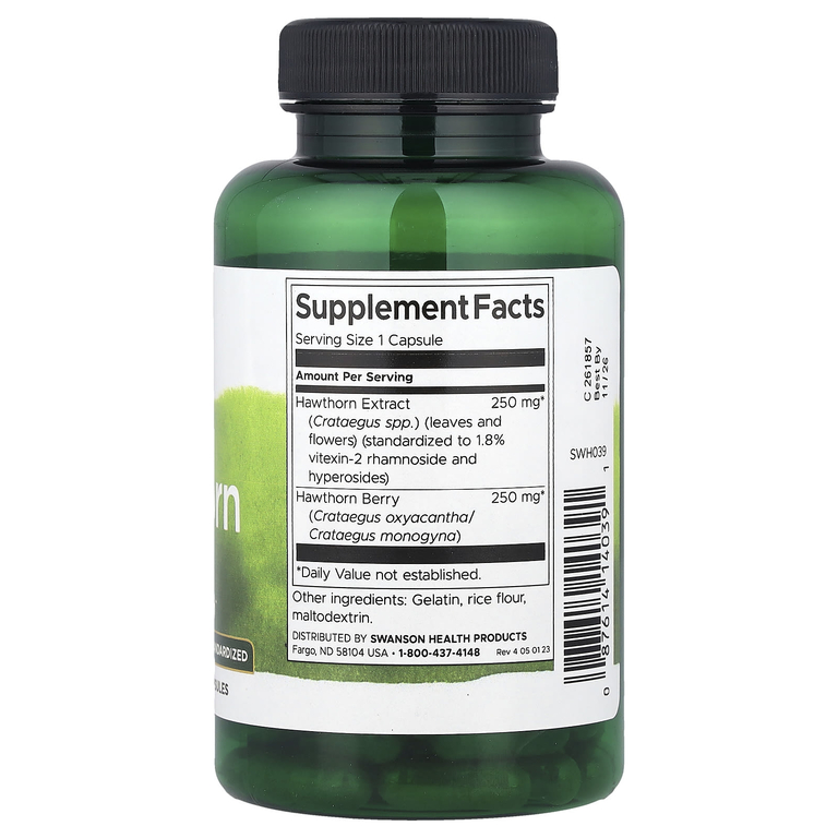 Swanson Vitamins, Боярышник, стандартизированный, 120 капсул