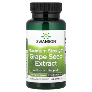 Swanson Vitamins, экстракт виноградных косточек, 500 мг, 60 капсул