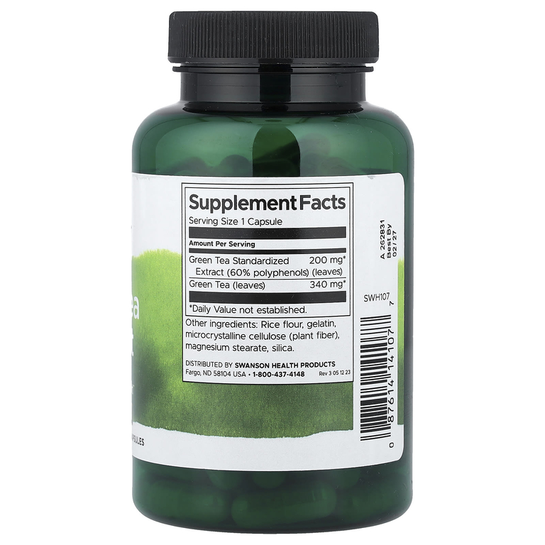 Swanson Vitamins, экстракт зеленого чая, 120 капсул