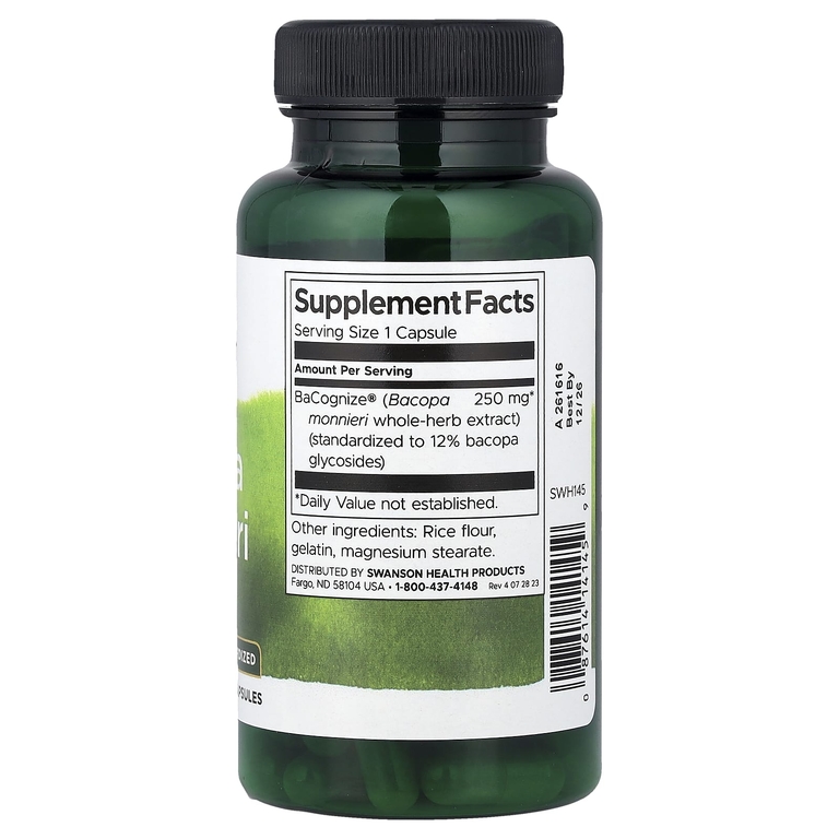 Swanson Vitamins, бакопа (Bacopa monnieri), 250 мг, 90 капсул