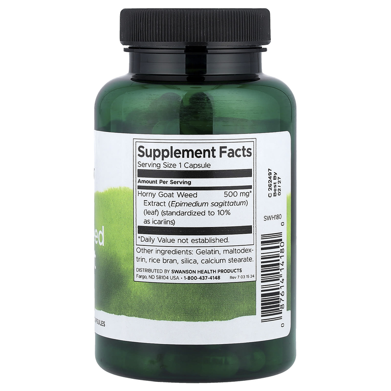 Swanson Vitamins, экстракт горянки крупноцветковой, 500 мг, 120 капсул
