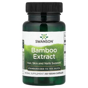 Swanson Vitamins, Экстракт бамбука, 60 веганских капсул (300 мг на капсулу)
