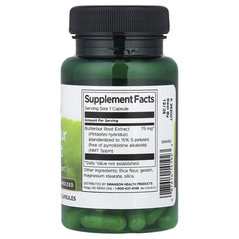 Swanson Vitamins, Экстракт белокопытника, 75 мг, 60 капсул (Товар снят с продажи) 