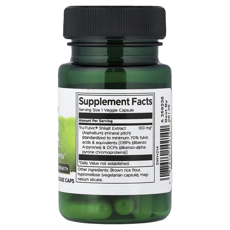 Swanson Vitamins, экстракт мумие, 100 мг, 30 растительных капсул