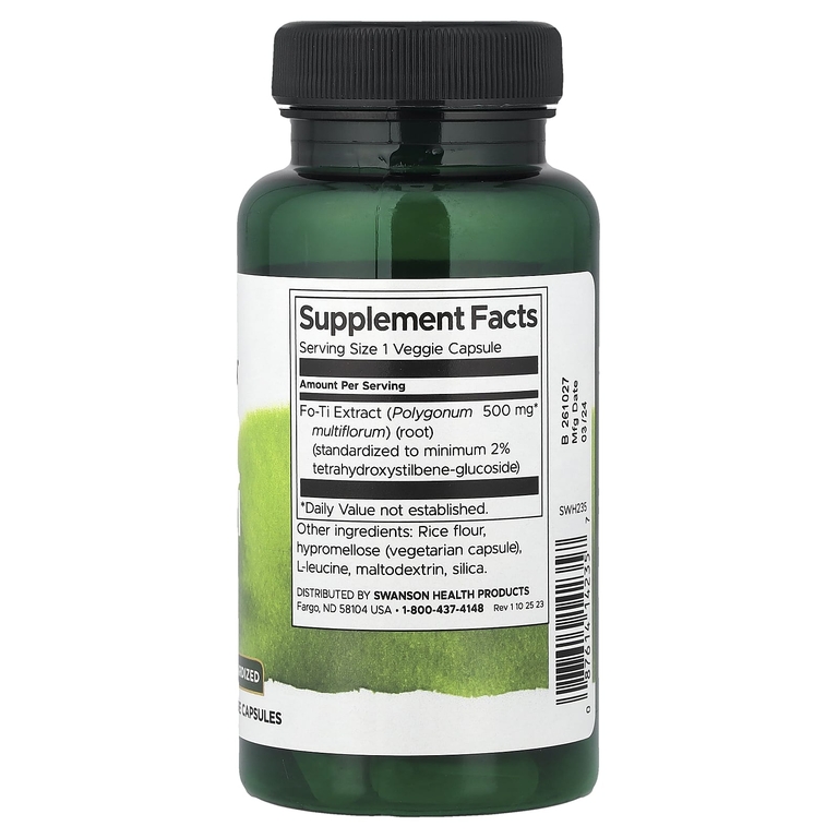 Swanson Vitamins, Fo-Ti, 500 мг, 60 растительных капсул (Товар снят с продажи) 