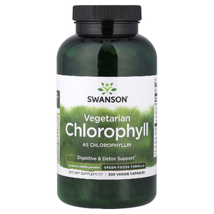 Swanson Vitamins, вегетарианский хлорофилл, 300 растительных капсул