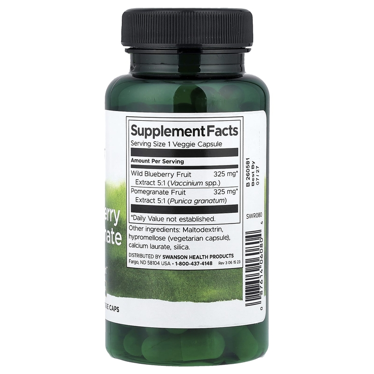 Swanson Vitamins, лесная голубика и гранат, 60 растительных капсул
