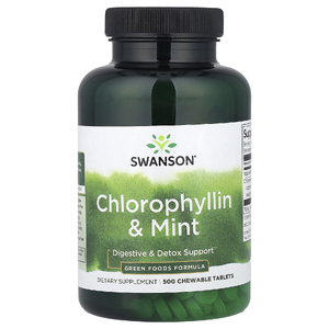 Swanson Vitamins, хлорофиллин и мята, 500 жевательных таблеток