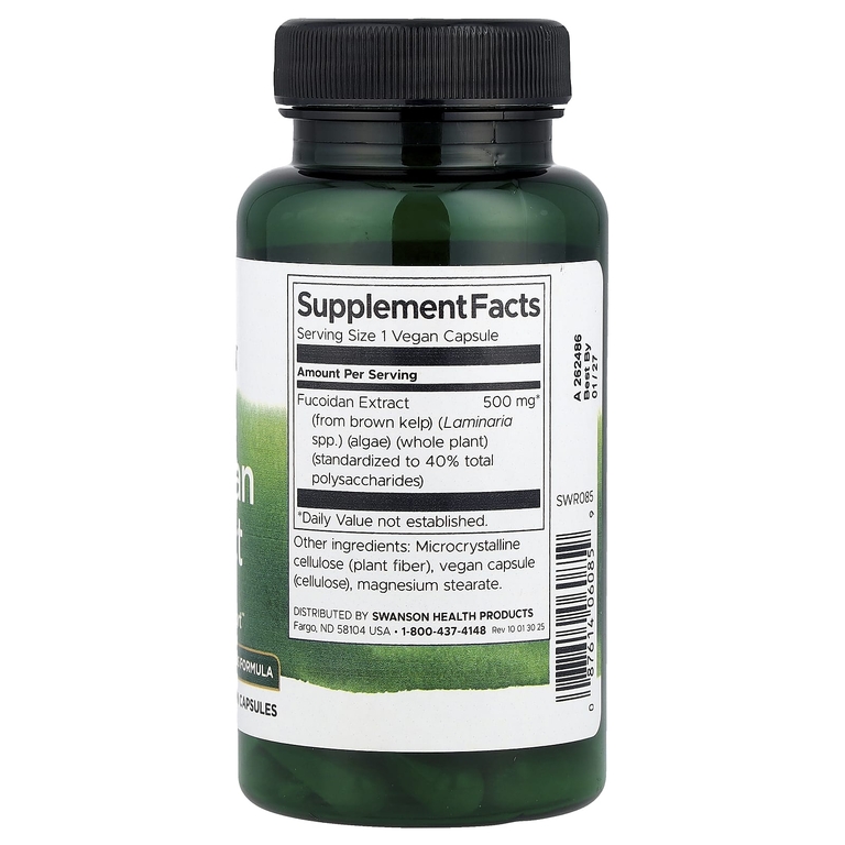 Swanson Vitamins, Экстракт фукоидана, 500 мг, 60 веганских капсул