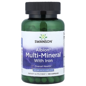 Swanson Vitamins, мультиминералы с железом Albion®, 120 капсул