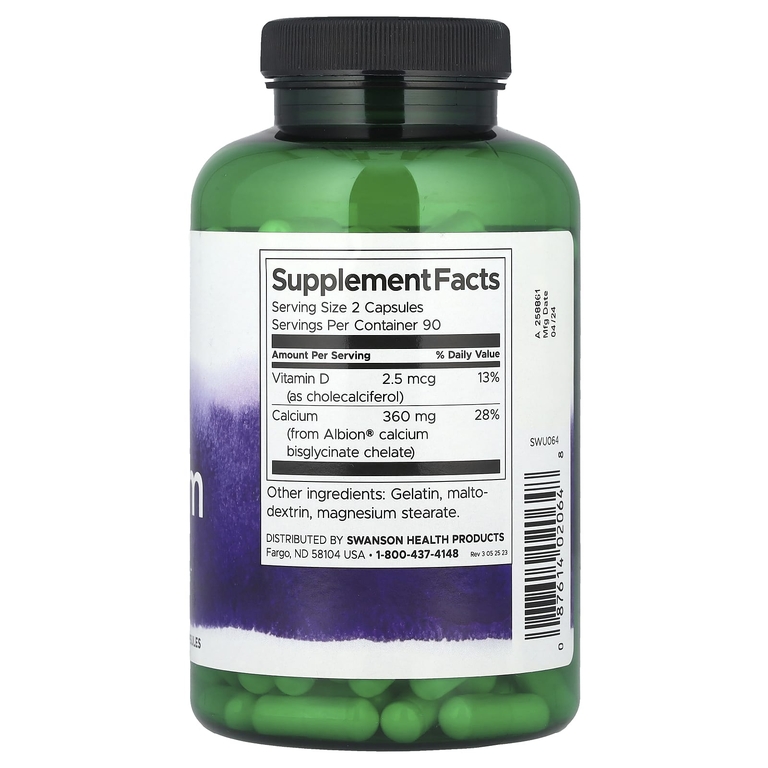 Swanson Vitamins, Albion®, кальций, 180 капсул