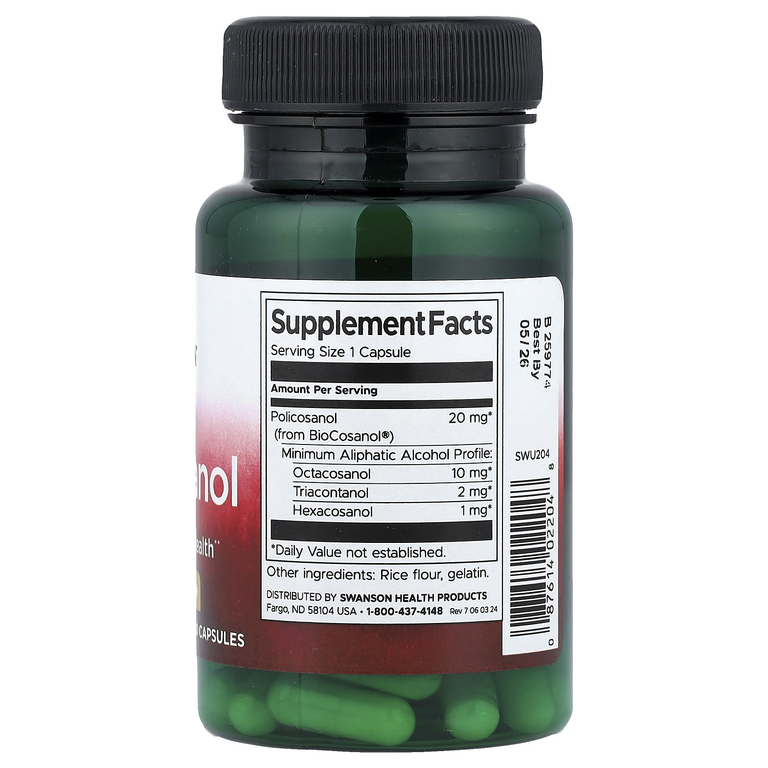 Swanson Vitamins, поликозанол, 20 мг, 60 капсул