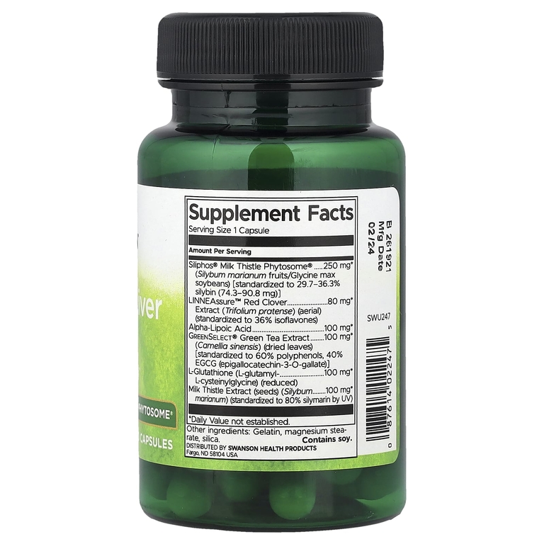 Swanson Vitamins, усовершенствованный эликсир для печени с фитосомой расторопши Siliphos®, 30 капсул (Товар снят с продажи) 