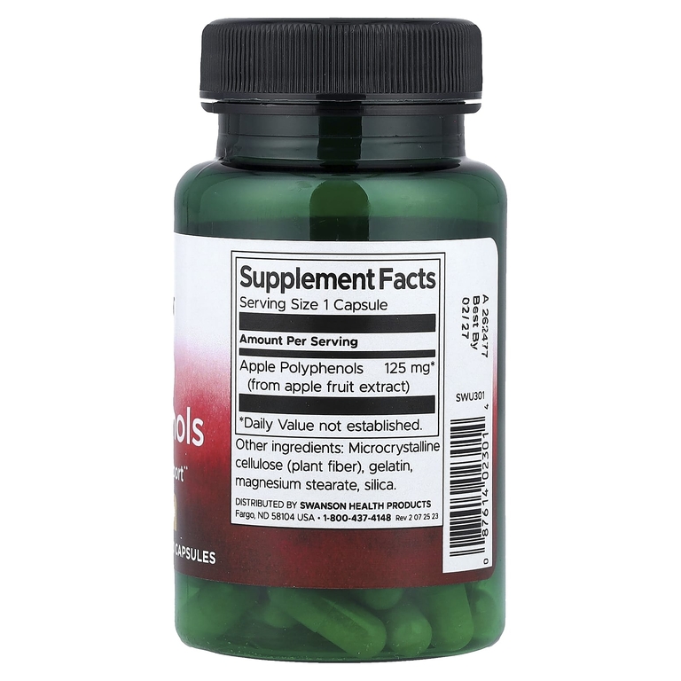 Swanson Vitamins, Яблочные полифенолы, 125 мг, 60 капсул
