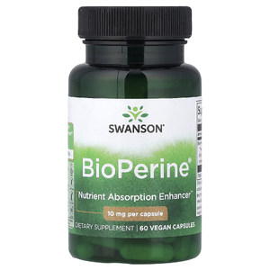 Swanson Vitamins, BioPerine®, 10 мг, 60 веганских капсул