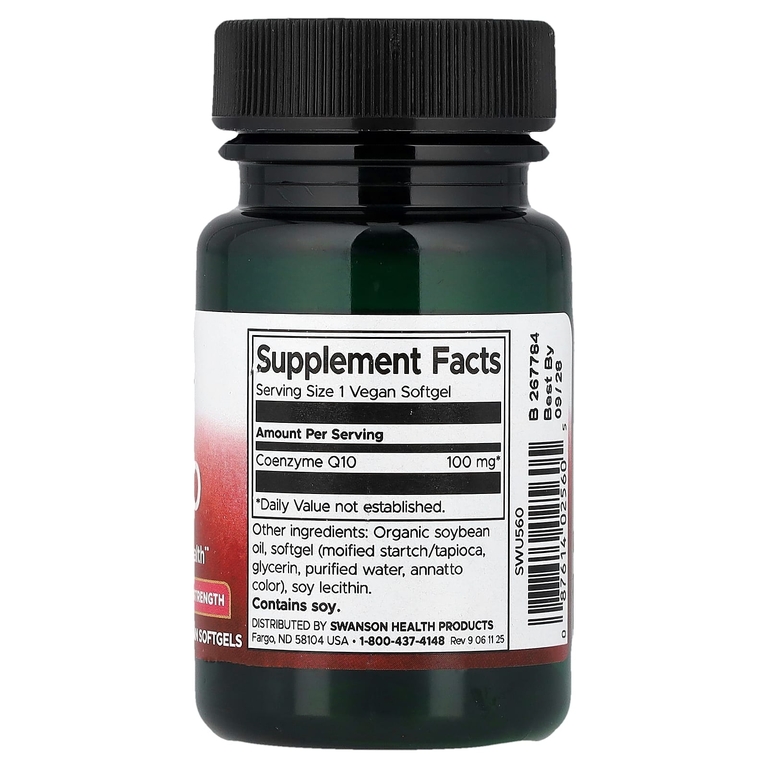 Swanson Vitamins, коэнзим Q10, 100 мг, 50 веганских капсул