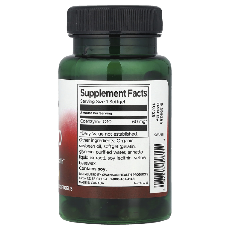 Swanson Vitamins, Коэнзим Q10, 60 мг, 120 мягких таблеток