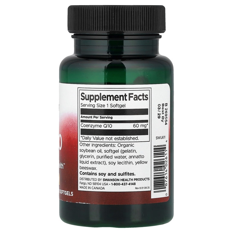 Swanson Vitamins, Коэнзим Q10, 60 мг, 120 мягких таблеток