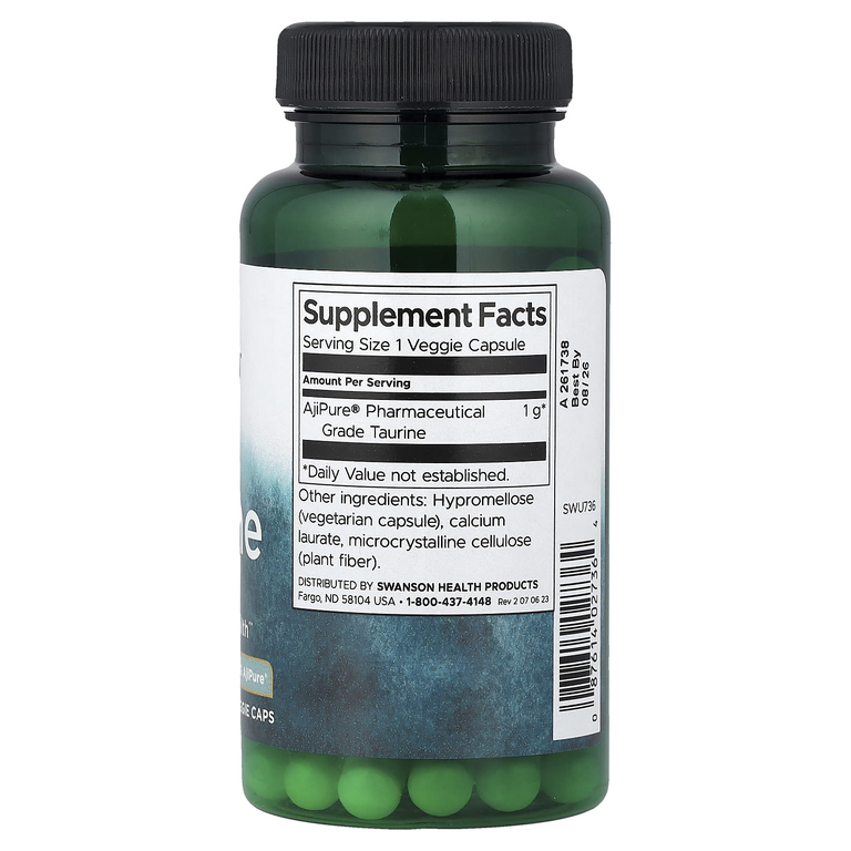 Swanson Vitamins, таурин, 1000 мг, 60 растительных капсул