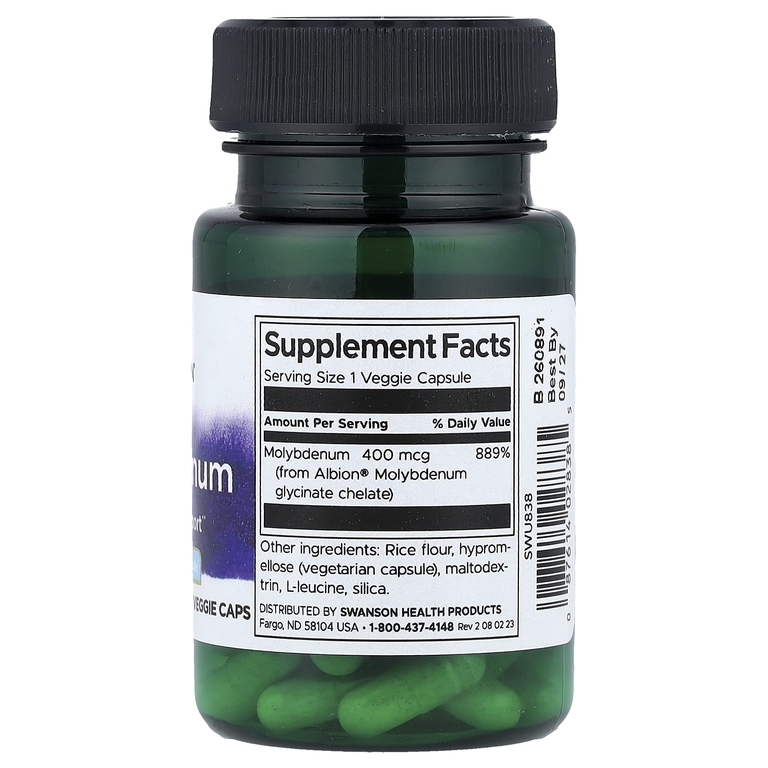Swanson Vitamins, Albion®, молибден, 400 мкг, 60 растительных капсул