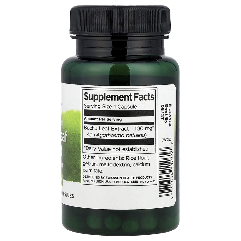 Swanson Vitamins, Full Spectrum® экстракт листьев бучу, 100 мг, 60 капсул