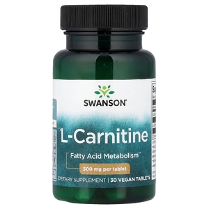 Swanson Vitamins, L-карнитин, 30 веганских таблеток