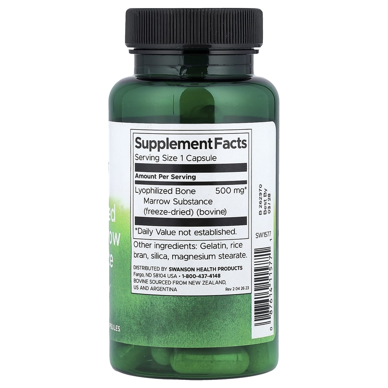 Swanson Vitamins, Лиофилизированное вещество для костного мозга, 500 мг, 60 капсул (Товар снят с продажи) 