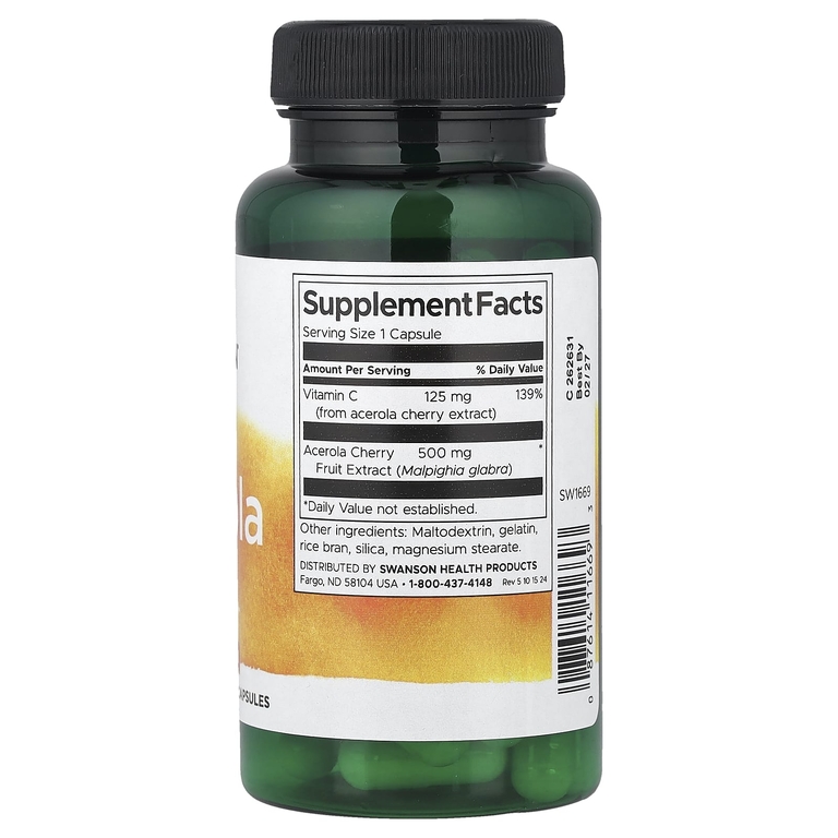Swanson Vitamins, Ацерола, 500 мг, 60 капсул