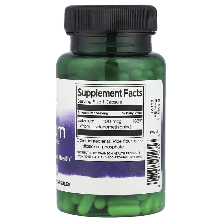 Swanson Vitamins, селен, 100 мкг, 200 капсул