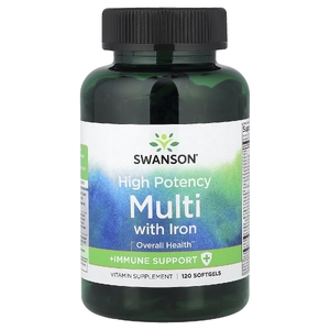 Swanson Vitamins, мультивитамины с железом, высокая эффективность, 120 капсул