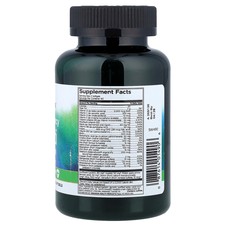 Swanson Vitamins, Железный мультивитамин высокой эффективности с добавлением железа, 120 капсул