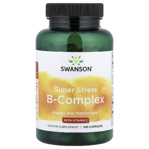 Swanson Vitamins, Super Stress, комплекс витаминов группы B с витамином C, 100 капсул
