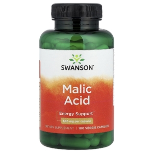 Swanson Vitamins, яблочная кислота, 600 мг, 100 растительных капсул